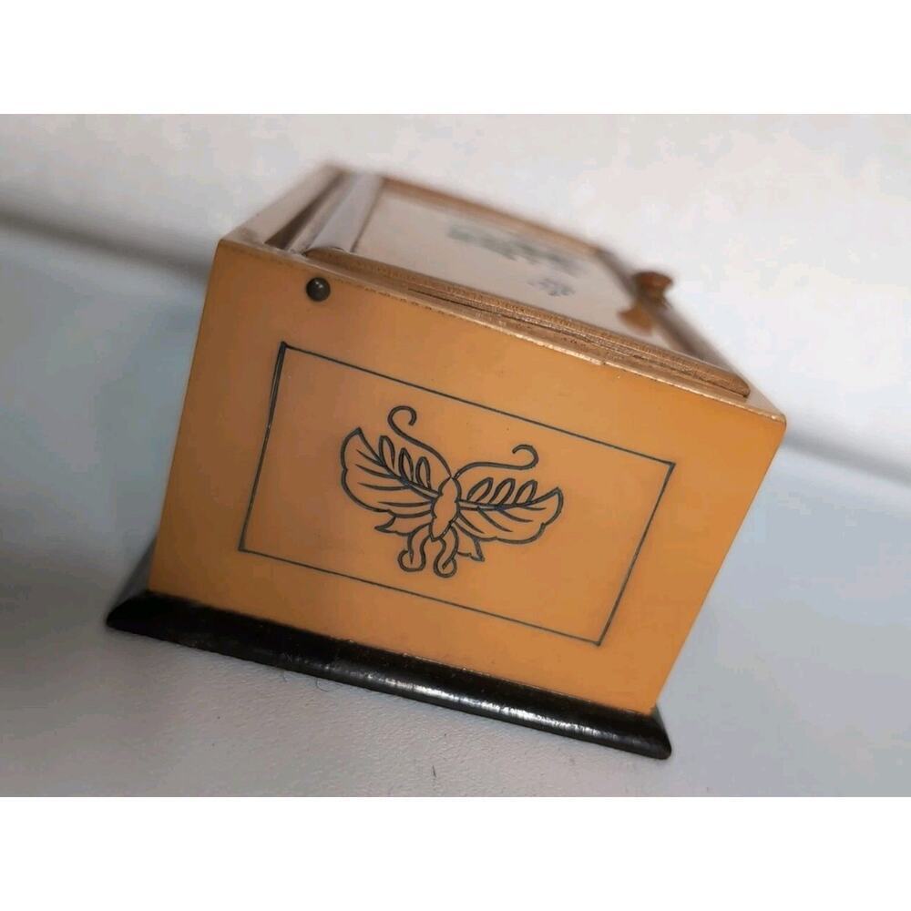 Vtg Chinese Lacquered Wooden Box Tea Caddy Keepsakes - Picture 4 of 7
